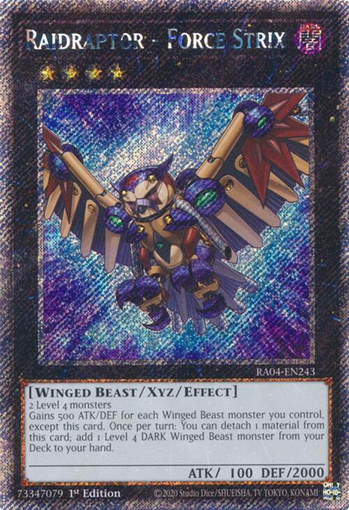 Raidraptor - Force Strix [RA04-EN243] Platinum Secret Rare | Black Swamp Games
