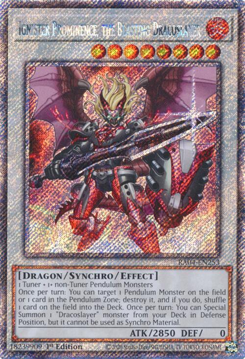 Ignister Prominence, the Blasting Dracoslayer [RA04-EN253] Platinum Secret Rare | Black Swamp Games