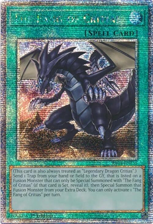 The Fang of Critias [RA04-EN255] Quarter Century Secret Rare | Black Swamp Games