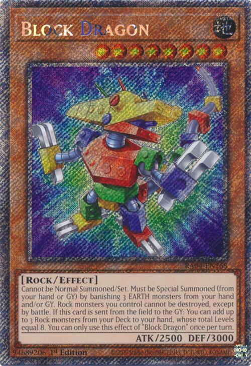 Block Dragon [RA04-EN268] Platinum Secret Rare | Black Swamp Games