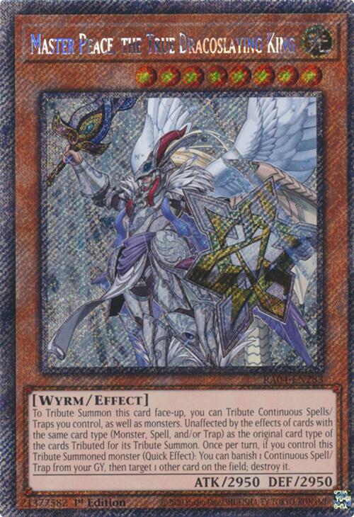 Master Peace, the True Dracoslaying King [RA04-EN283] Platinum Secret Rare | Black Swamp Games
