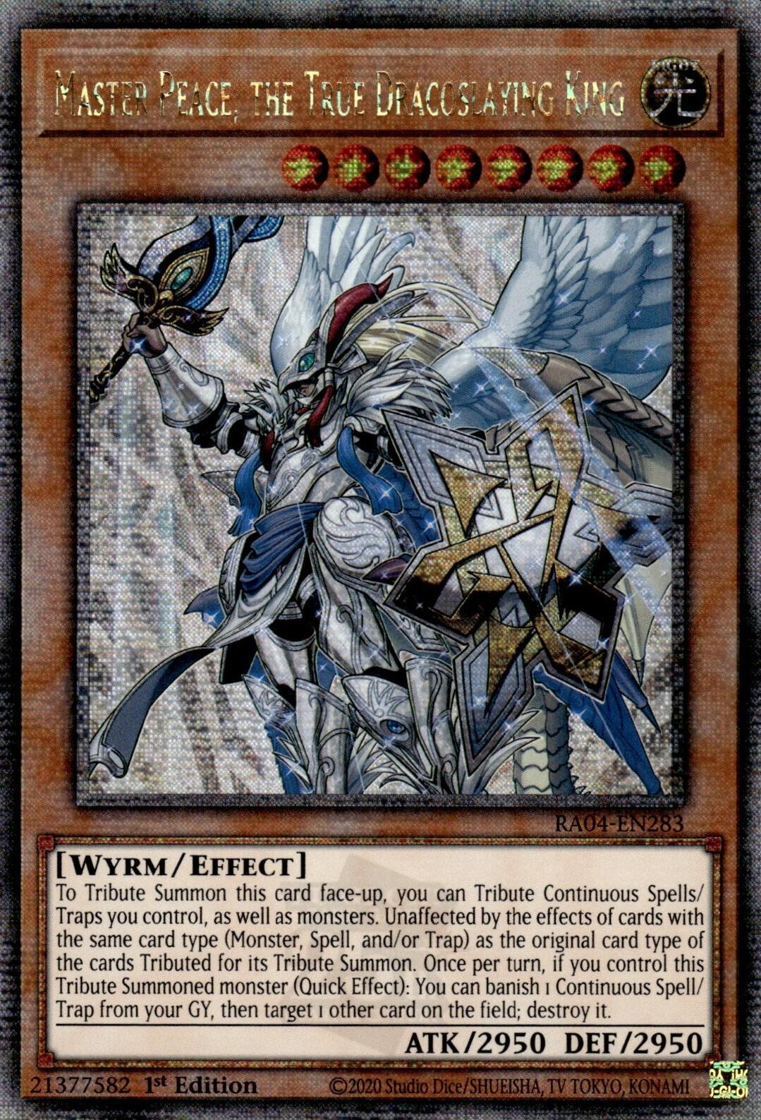 Master Peace, the True Dracoslaying King [RA04-EN283] Quarter Century Secret Rare | Black Swamp Games