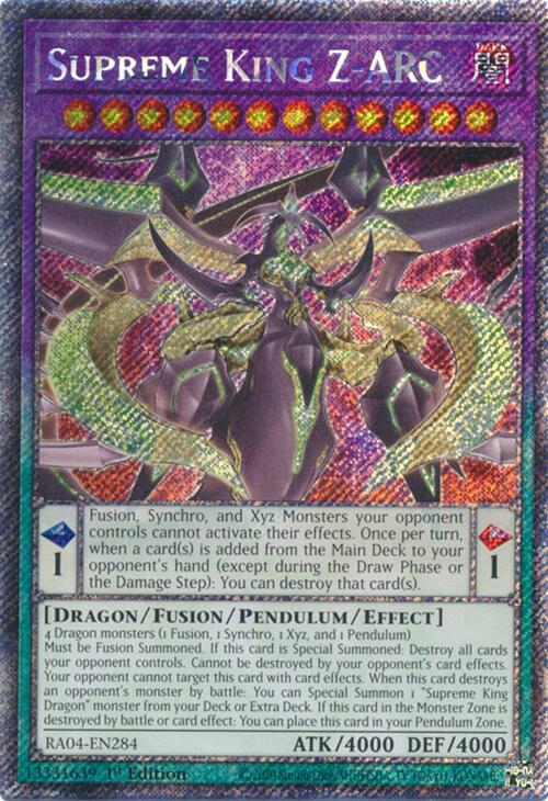 Supreme King Z-ARC [RA04-EN284] Platinum Secret Rare | Black Swamp Games