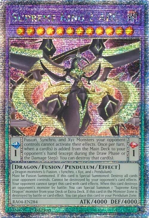 Supreme King Z-ARC [RA04-EN284] Quarter Century Secret Rare | Black Swamp Games