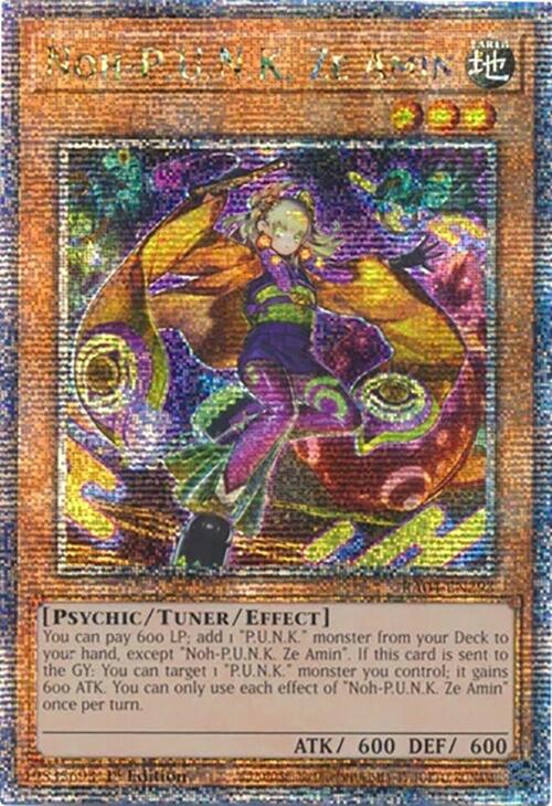 Noh-P.U.N.K. Ze Amin [RA04-EN293] Quarter Century Secret Rare | Black Swamp Games