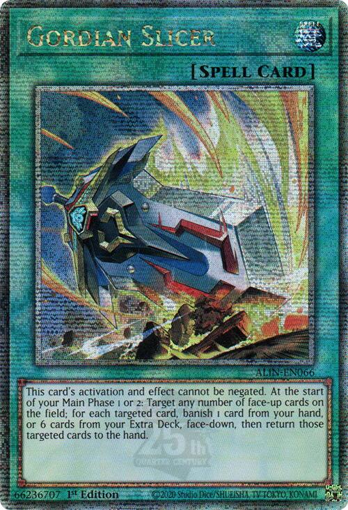 Gordian Slicer [ALIN-EN066] Quarter Century Secret Rare | Black Swamp Games