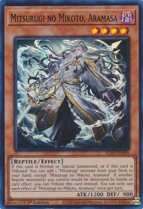 Mitsurugi no Mikoto, Aramasa [ALIN-EN090] Super Rare | Black Swamp Games