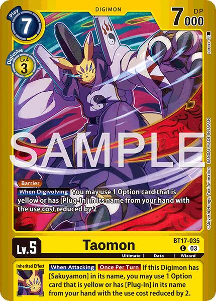 Taomon [BT17-035] (Limited Card Pack -Billion Bullet-) [Limited Card Pack -Billion Bullet-] | Black Swamp Games
