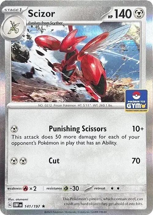 Scizor (141/197) (Pokemon Gym Promo) [Scarlet & Violet: Obsidian Flames] | Black Swamp Games