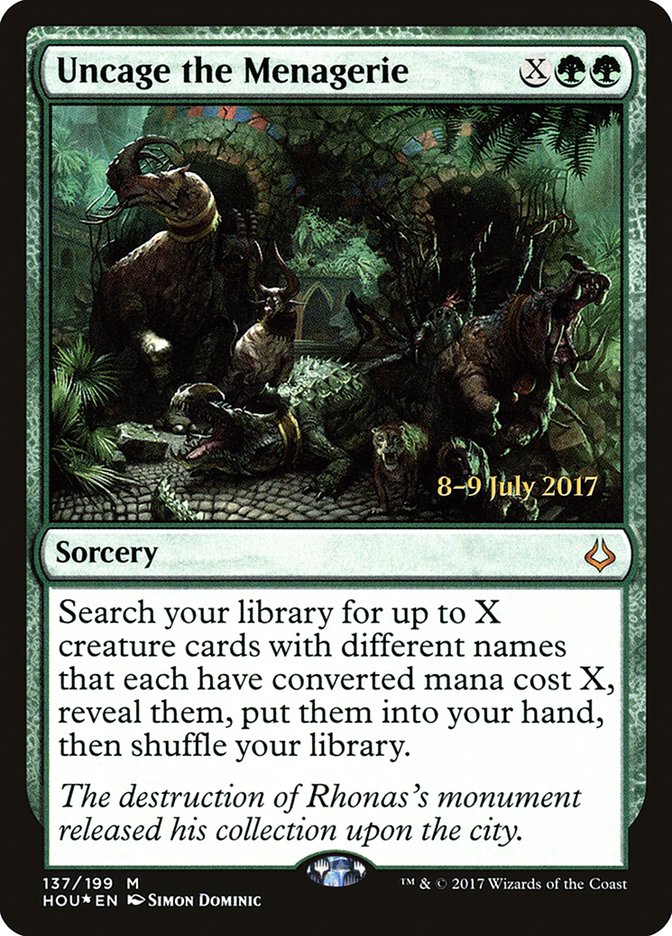 Uncage the Menagerie [Hour of Devastation Prerelease Promos] | Black Swamp Games