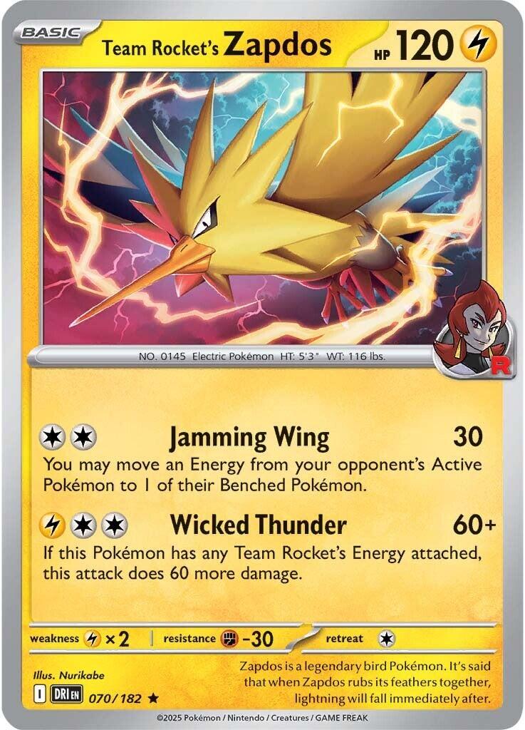 Team Rocket's Zapdos (070/182) [Scarlet & Violet: Destined Rivals] | Black Swamp Games