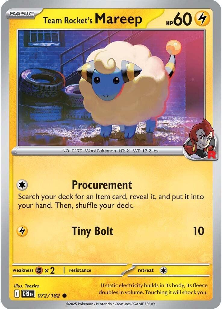 Team Rocket's Mareep (072/182) [Scarlet & Violet: Destined Rivals] | Black Swamp Games