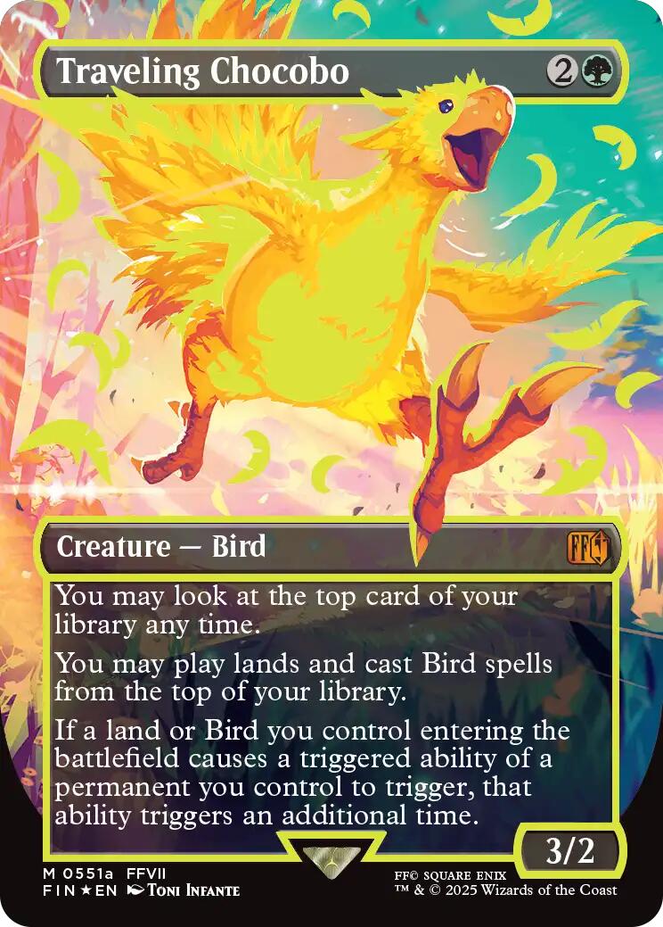 Traveling Chocobo (Borderless) (Neon Ink Yellow) [FINAL FANTASY] | Black Swamp Games