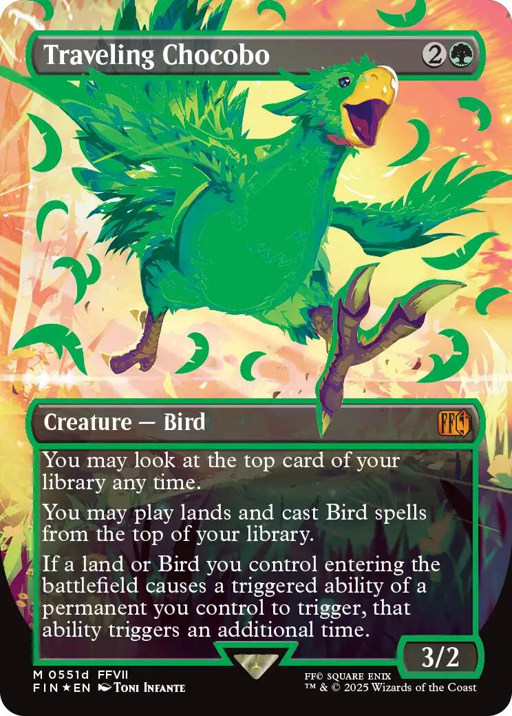 Traveling Chocobo (Borderless) (Neon Ink Green) [FINAL FANTASY] | Black Swamp Games