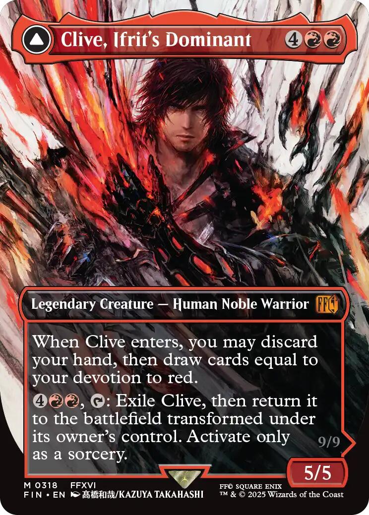 Clive, Ifrit's Dominant // Ifrit, Warden of Inferno (Borderless) (0318) [FINAL FANTASY] | Black Swamp Games