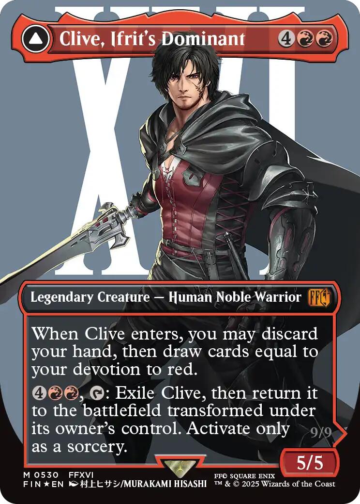 Clive, Ifrit's Dominant // Ifrit, Warden of Inferno (Borderless) (Surge Foil) [FINAL FANTASY] | Black Swamp Games