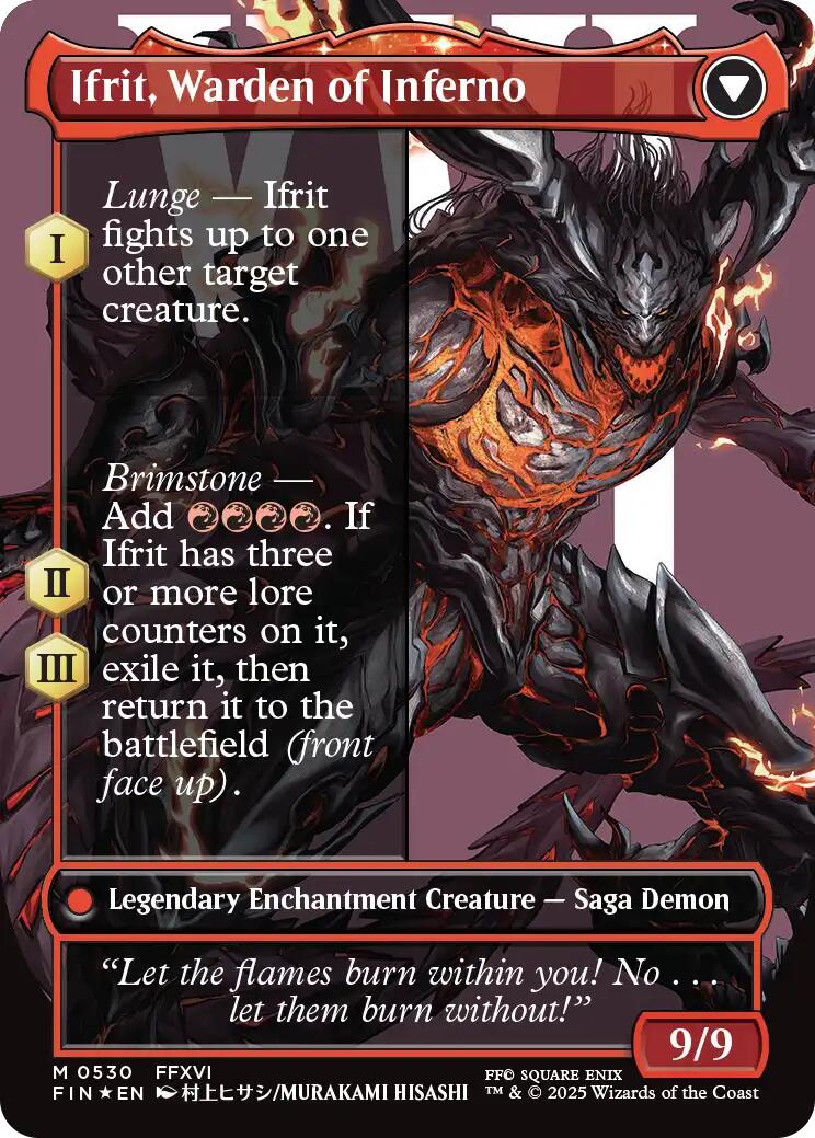 Clive, Ifrit's Dominant // Ifrit, Warden of Inferno (Borderless) (Surge Foil) [FINAL FANTASY] | Black Swamp Games