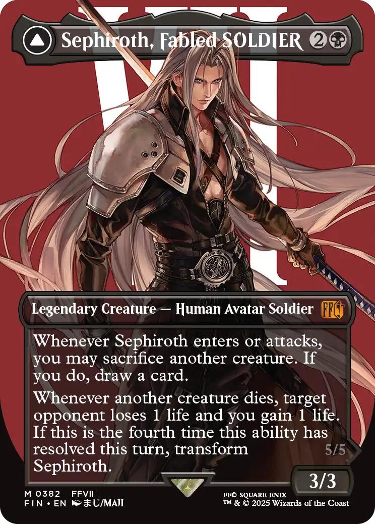 Sephiroth, Fabled SOLDIER // Sephiroth, One-Winged Angel (Borderless) (0382) [FINAL FANTASY] | Black Swamp Games