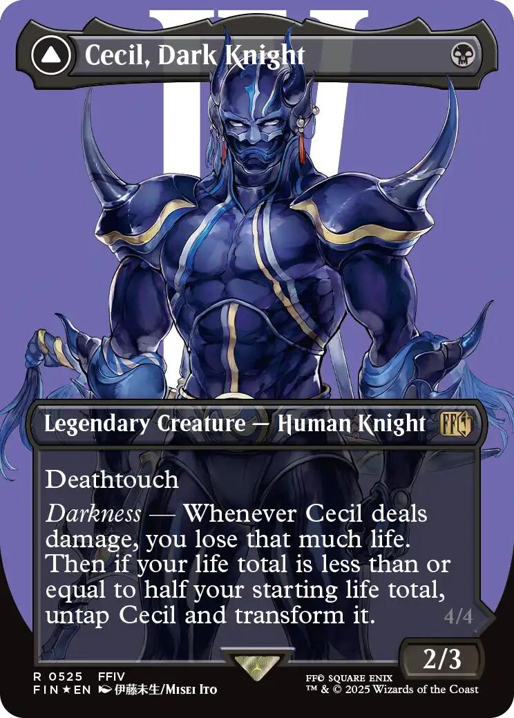 Cecil, Dark Knight // Cecil, Redeemed Paladin (Borderless) (Surge Foil) [FINAL FANTASY] | Black Swamp Games