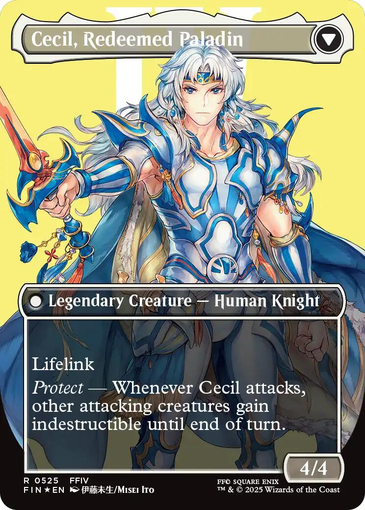 Cecil, Dark Knight // Cecil, Redeemed Paladin (Borderless) (Surge Foil) [FINAL FANTASY] | Black Swamp Games