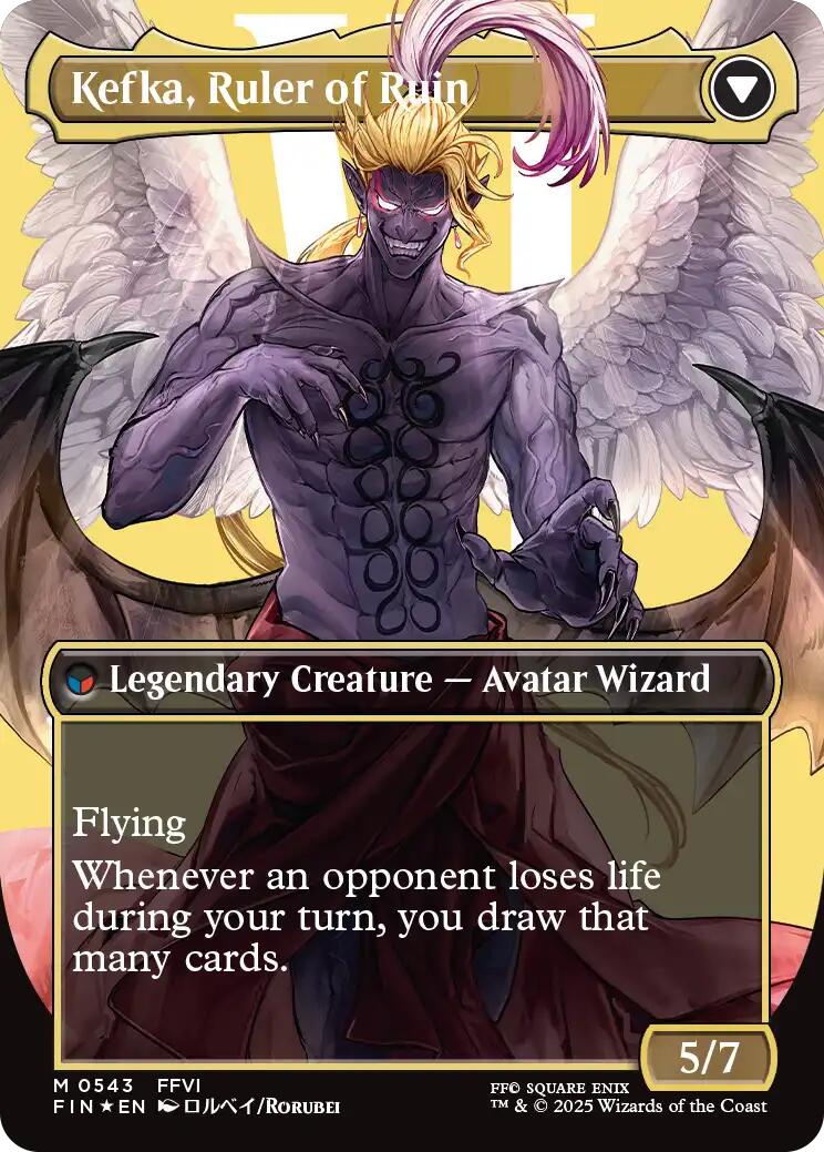 Kefka, Court Mage // Kefka, Ruler of Ruin (Borderless) (Surge Foil) [FINAL FANTASY] | Black Swamp Games