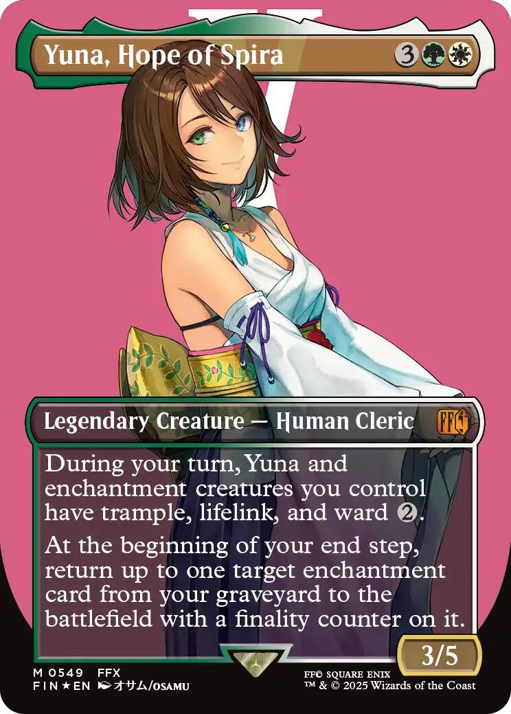 Yuna, Hope of Spira (Borderless) (Surge Foil) [FINAL FANTASY] | Black Swamp Games