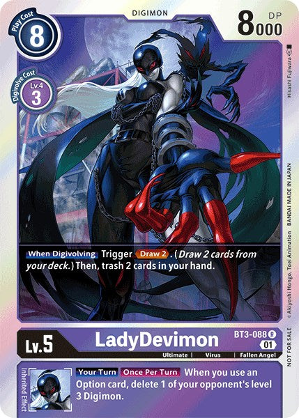 LadyDevimon [BT3-088] (Official Tournament Pack Vol.4) [Release Special Booster Promos] | Black Swamp Games