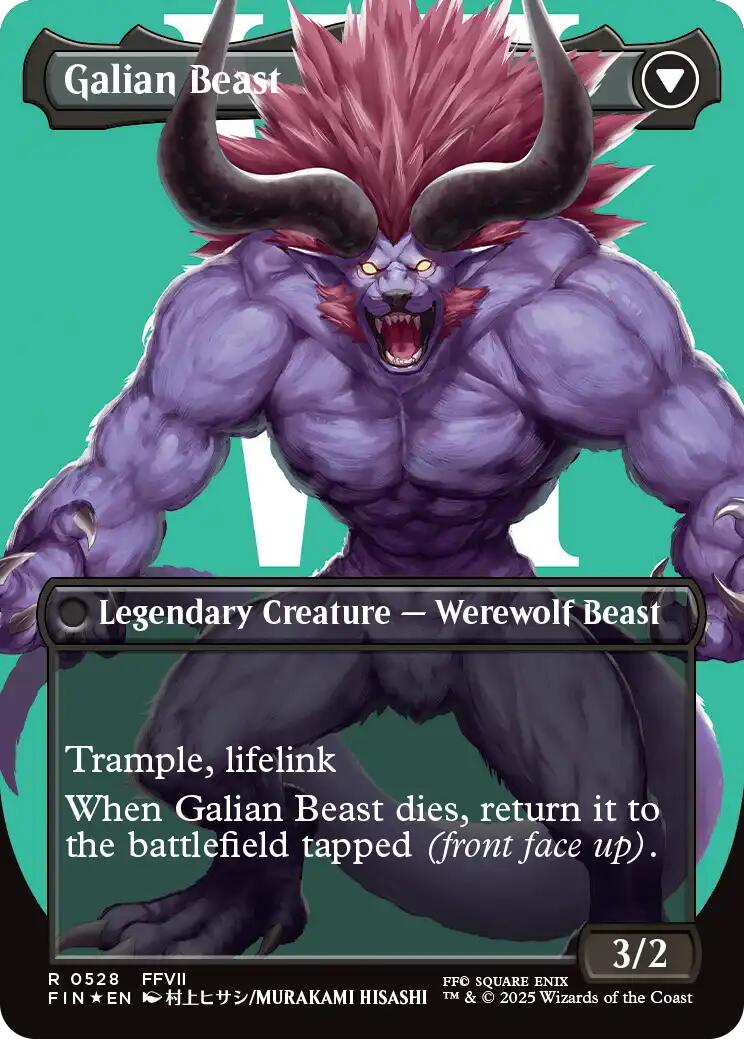 Vincent Valentine // Galian Beast (Borderless) (Surge Foil) [FINAL FANTASY] | Black Swamp Games
