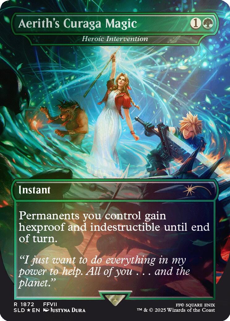 Aerith's Curaga Magic - Heroic Intervention (Rainbow Foil) [Secret Lair Drop Series] | Black Swamp Games