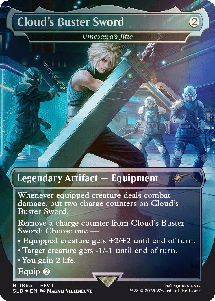 Cloud's Buster Sword - Umezawa's Jitte (Rainbow Foil) [Secret Lair Drop Series] | Black Swamp Games