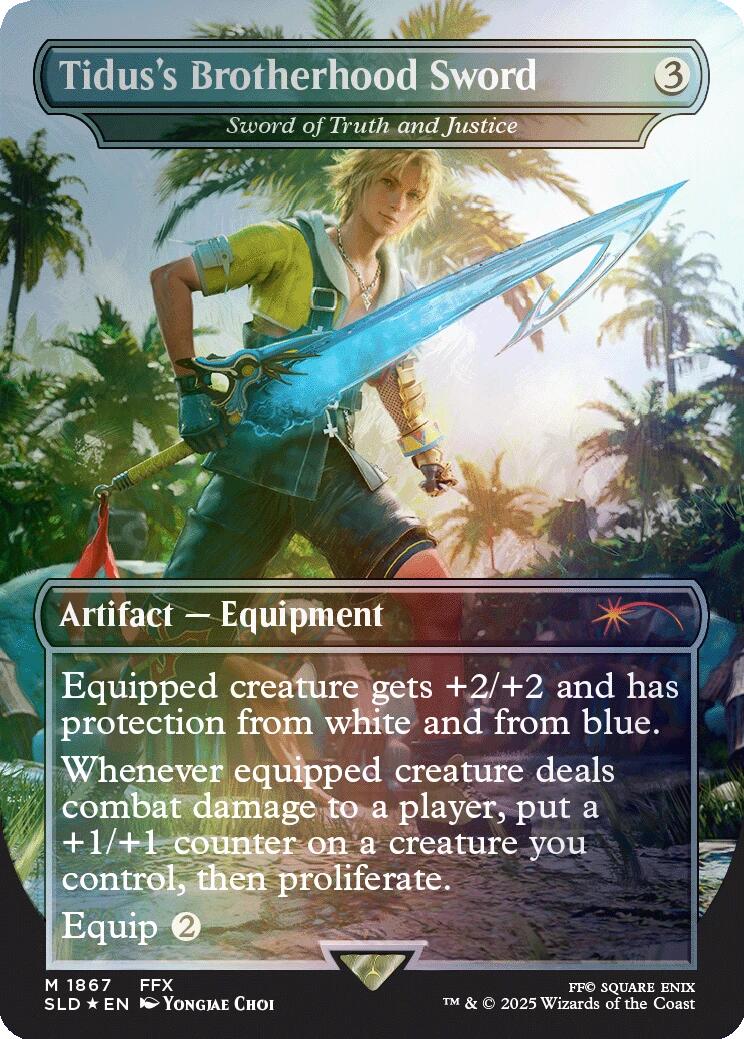 Tidus's Brotherhood Sword - Sword of Truth and Justice (Rainbow Foil) [Secret Lair Drop Series] | Black Swamp Games
