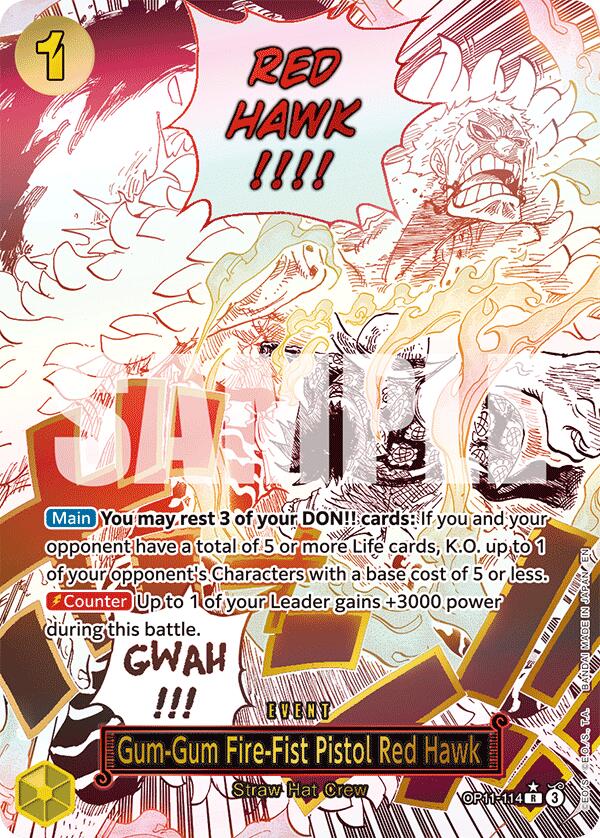 Gum-Gum Fire-Fist Pistol Red Hawk (Alternate Art) [A Fist of Divine Speed] | Black Swamp Games