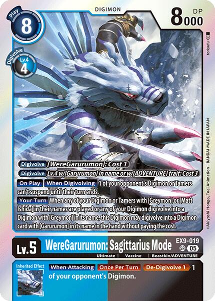 WereGarurumon: Sagittarius Mode [EX9-019] [Versus Monsters] | Black Swamp Games