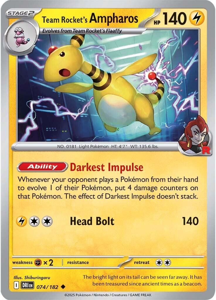 Team Rocket's Ampharos (074/182) [Scarlet & Violet: Destined Rivals] | Black Swamp Games
