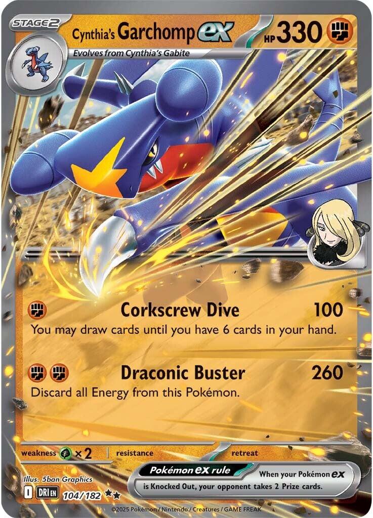 Cynthia's Garchomp ex (104/182) [Scarlet & Violet: Destined Rivals] | Black Swamp Games