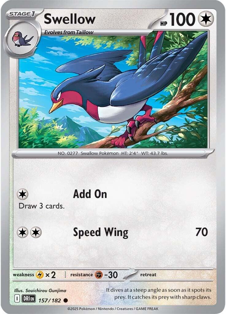 Swellow (157/182) [Scarlet & Violet: Destined Rivals] | Black Swamp Games