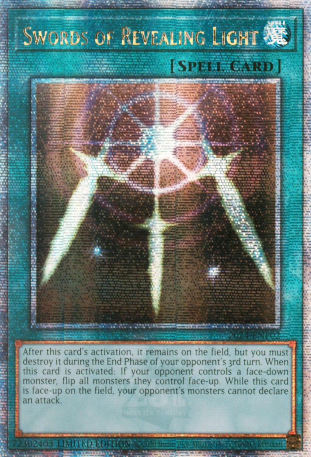 Swords of Revealing Light [2024-ENP02] Quarter Century Secret Rare | Black Swamp Games