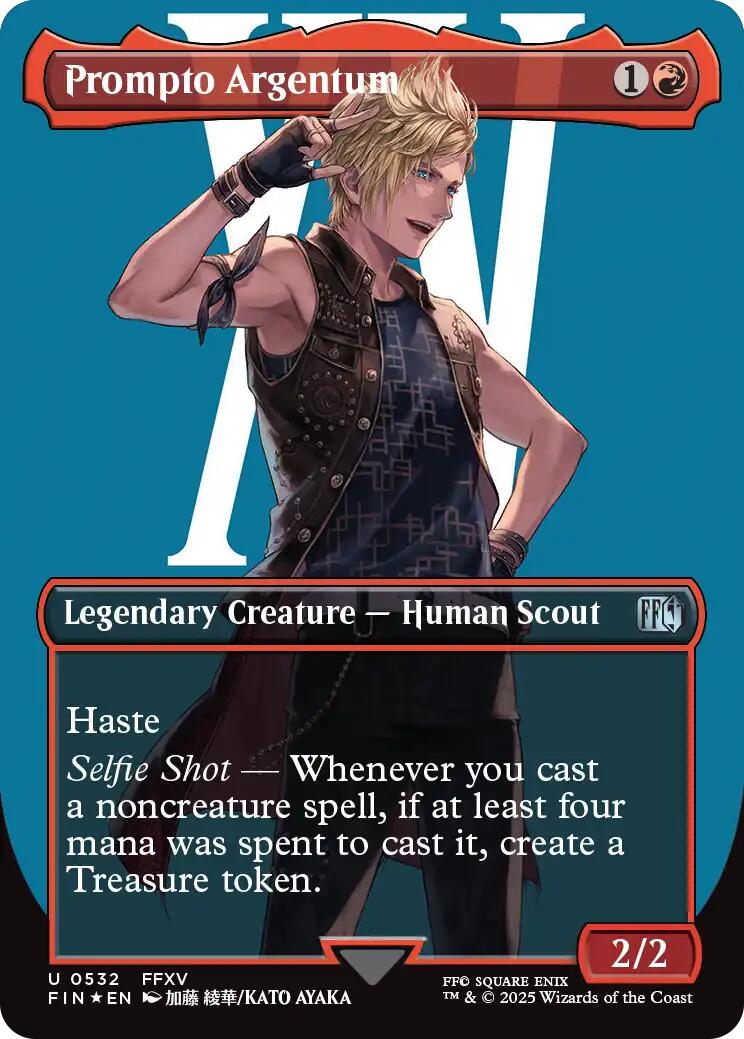 Prompto Argentum (Borderless) (Surge Foil) [FINAL FANTASY] | Black Swamp Games
