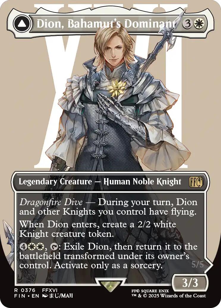 Dion, Bahamut's Dominant // Bahamut, Warden of Light (Borderless) [FINAL FANTASY] | Black Swamp Games