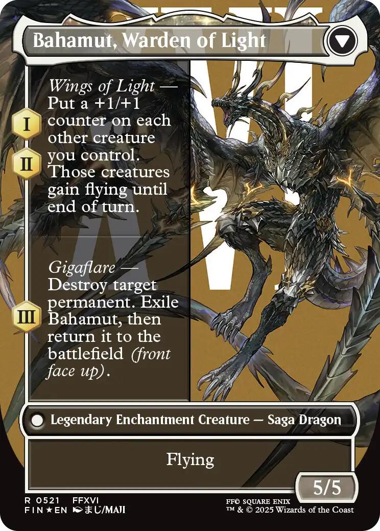 Dion, Bahamut's Dominant // Bahamut, Warden of Light (Borderless) (Surge Foil) [FINAL FANTASY] | Black Swamp Games