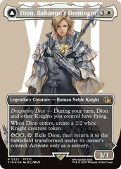 Dion, Bahamut's Dominant // Bahamut, Warden of Light (Borderless) (Surge Foil) [FINAL FANTASY] | Black Swamp Games