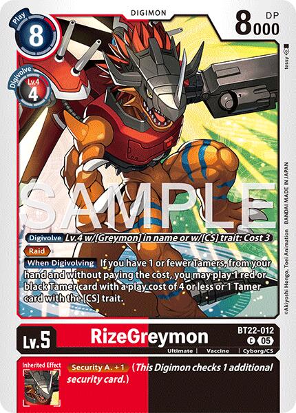 RizeGreymon [BT22-012] [Cyber Eden] | Black Swamp Games