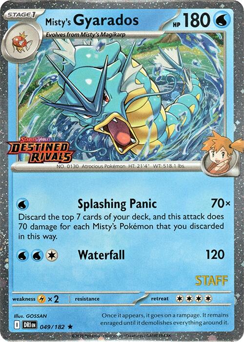 Misty's Gyarados (049/182) (Prerelease Staff) [Scarlet & Violet: Destined Rivals] | Black Swamp Games