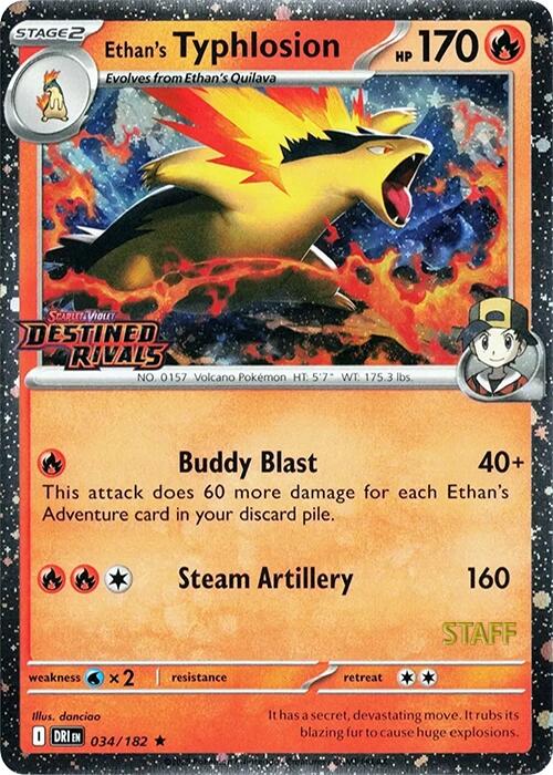 Ethan's Typhlosion (034/182) (Prerelease Staff) [Scarlet & Violet: Destined Rivals] | Black Swamp Games