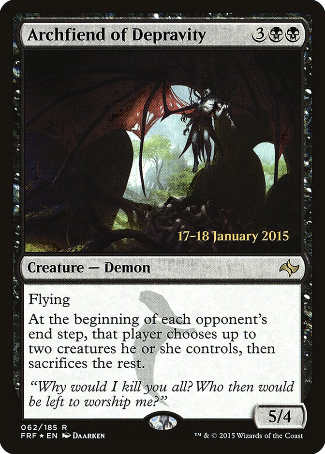 Archfiend of Depravity [Fate Reforged Prerelease Promos] | Black Swamp Games