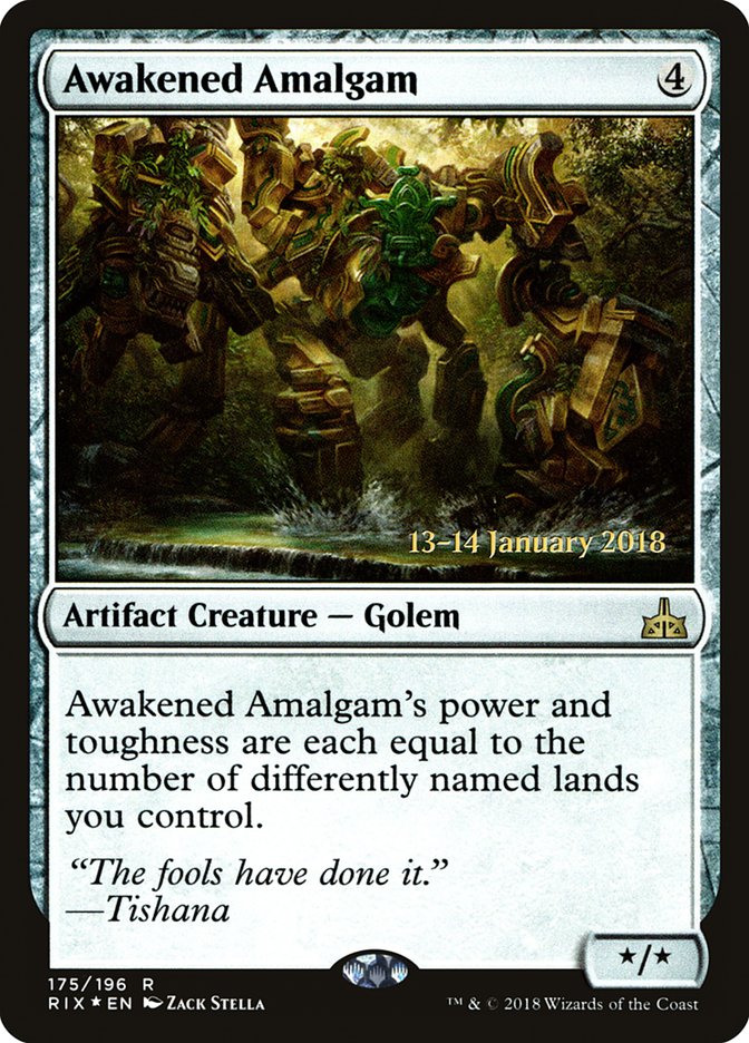Awakened Amalgam [Rivals of Ixalan Prerelease Promos] | Black Swamp Games
