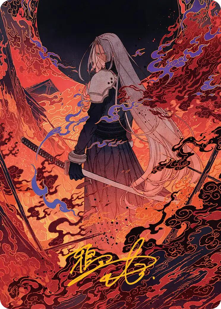 Nibelheim Aflame Art Card (Gold-Stamped Signature) [FINAL FANTASY Art Series] | Black Swamp Games