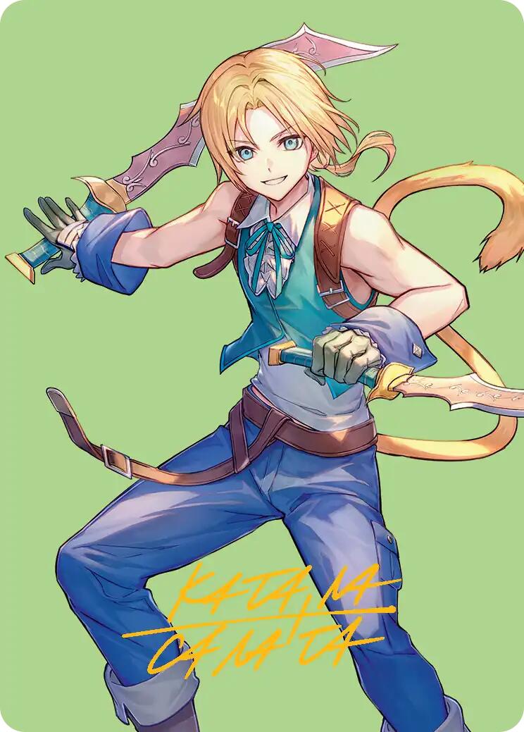 Zidane, Tantalus Thief Art Card (Gold-Stamped Signature) [FINAL FANTASY Art Series] | Black Swamp Games