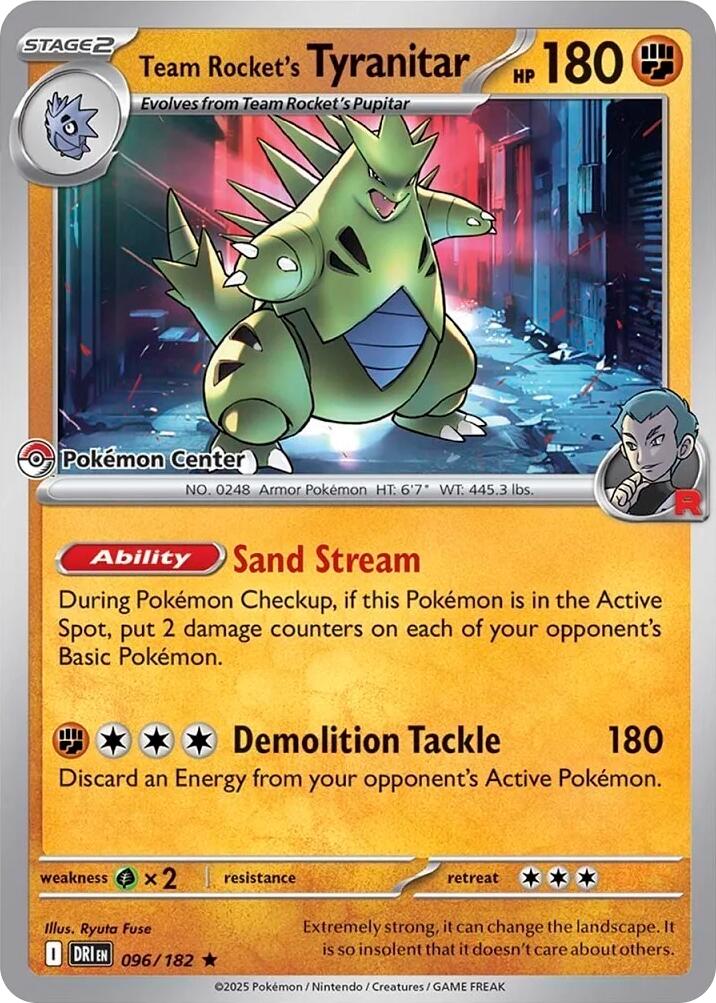 Team Rocket's Tyranitar (096/182) (Pokemon Center Exclusive) [Miscellaneous Cards] | Black Swamp Games