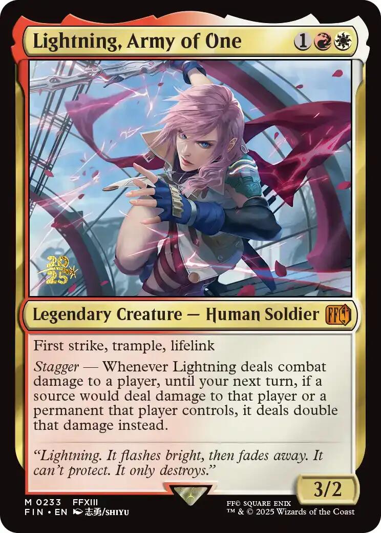 Lightning, Army of One [FINAL FANTASY Prerelease Promo] | Black Swamp Games